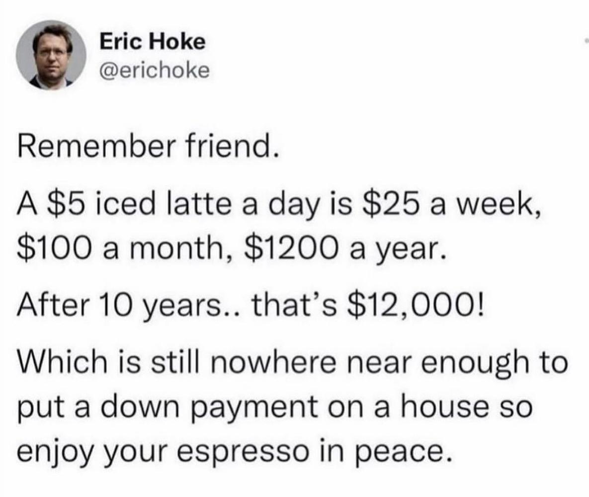 A meme highlighting how much we love pumpkin spice lattes in a reusable cup